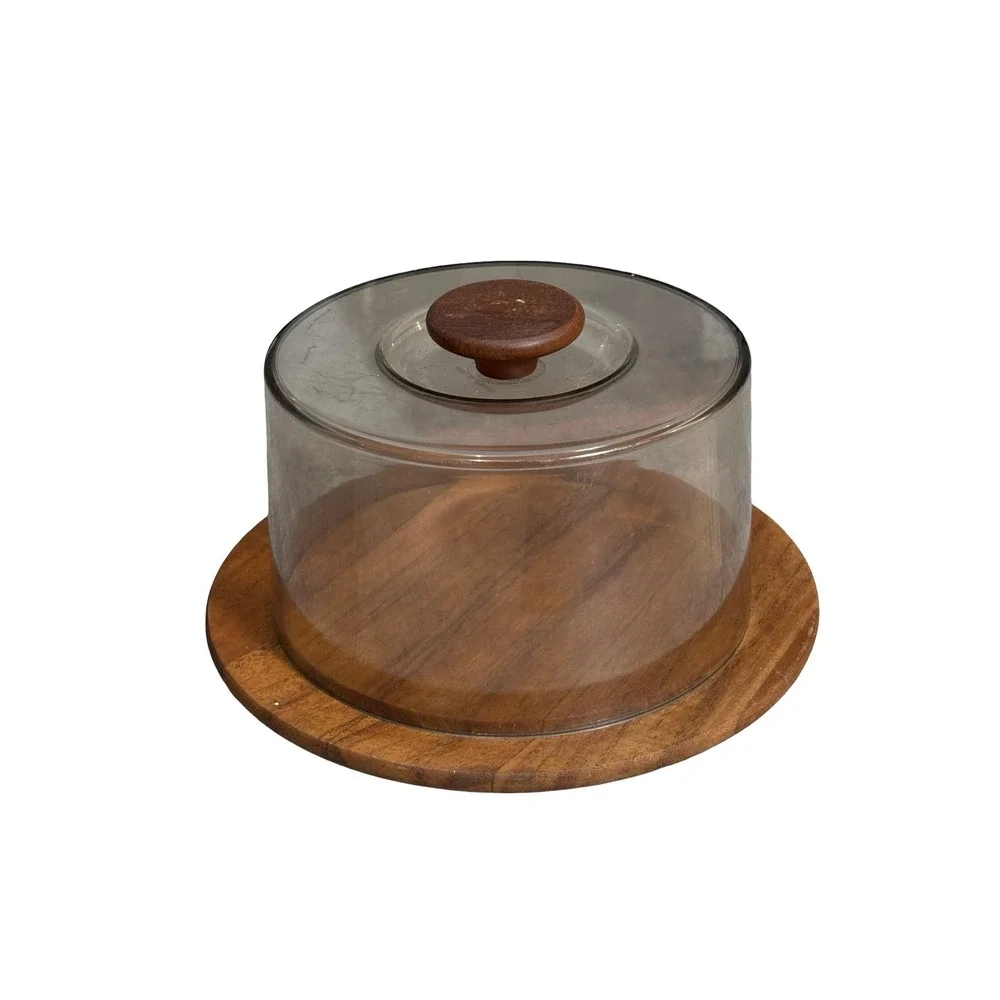 Mid-Century Danish‎ Teak & Acrylic Cheese Dome by Lüthje Wood